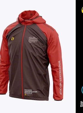 36334 yellowimages雨衣外套冲锋衣样机mockup设计VI展示模版PS