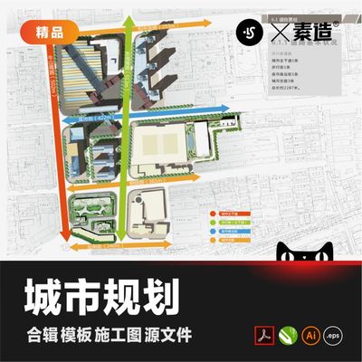 城市规划导视系统 设计合辑标识模板CDR标牌商场源文件PDF广告牌