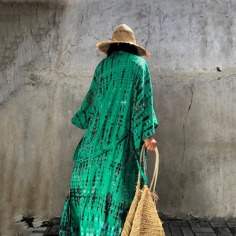 夏季薄款开衫小外套吊带沙滩裙子防晒衣外搭中长款罩衫女披肩超仙