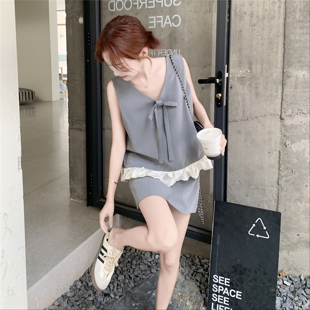 2025夏季新款高级感两件套套装背心连衣裙今年流行的漂亮裙小个子