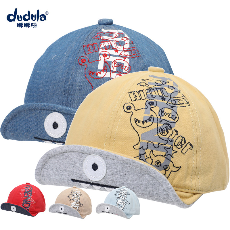 男童鸭舌帽春秋季薄款潮牌儿童遮阳帽嘟嘟啦2-4岁小孩嘻哈棒球帽