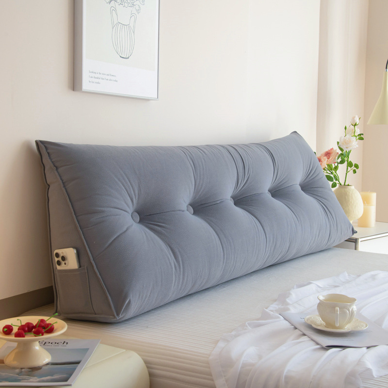 皮革绒床头靠垫枕可拆洗床头软包护腰垫背沙发三角大靠背宿舍靠枕