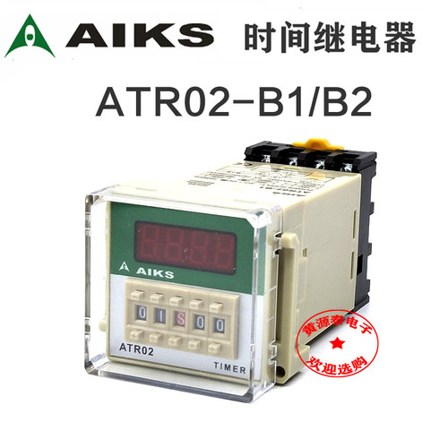 AIKS爱克斯时间继电器ATR02-B1 ATR02-B2  DC24V AC220V正品