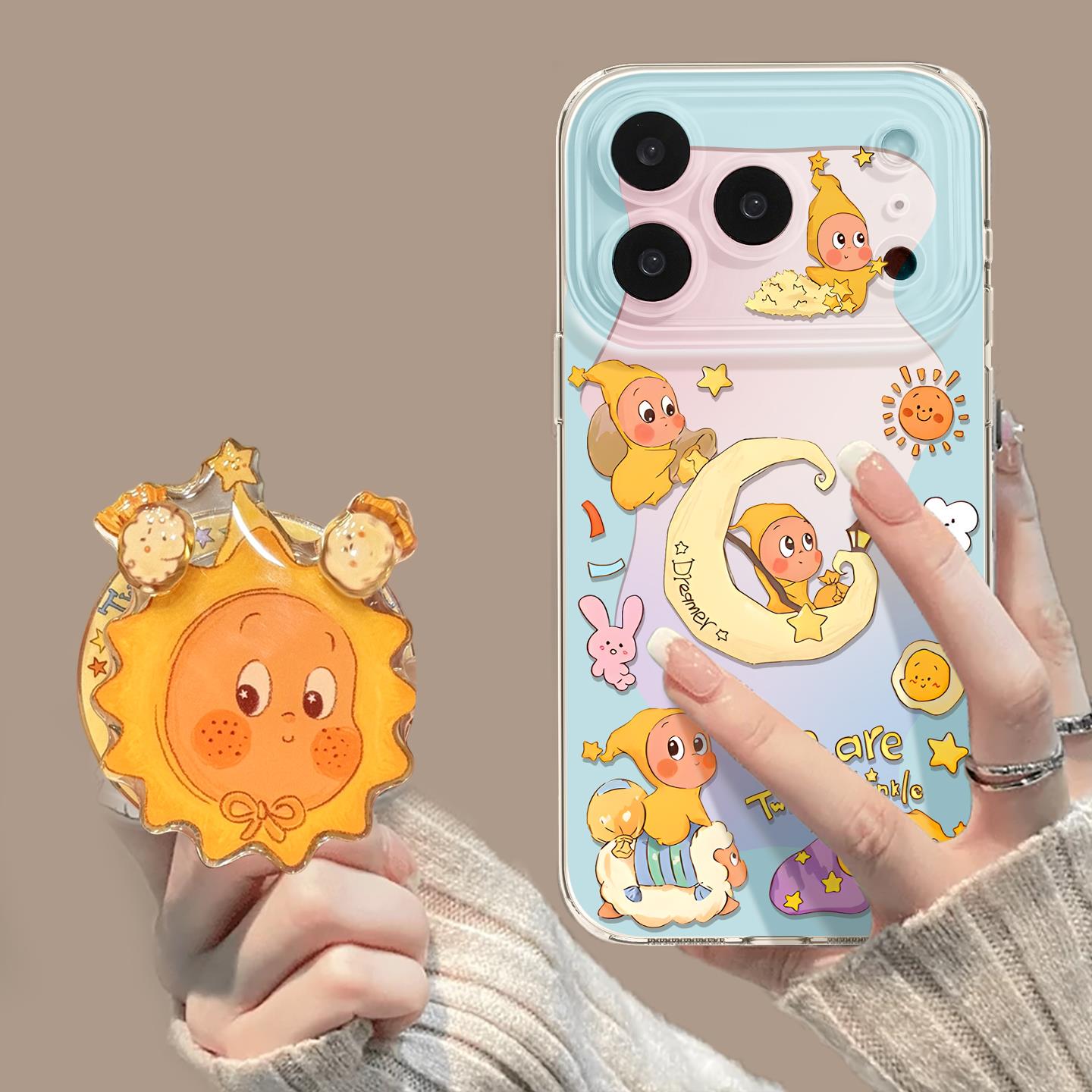 法国SIXSKY适用苹果17pro壳iphone17promax新款17钓鱼公仔16pro透明磁吸14带支架15高级感小众13套17air太阳