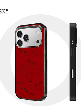 SIXSKY高级感马年限定版手机壳2026原创红色呆萌小马苹果17PROMAX菲林iphone16plus15创意14新年全包款保护套