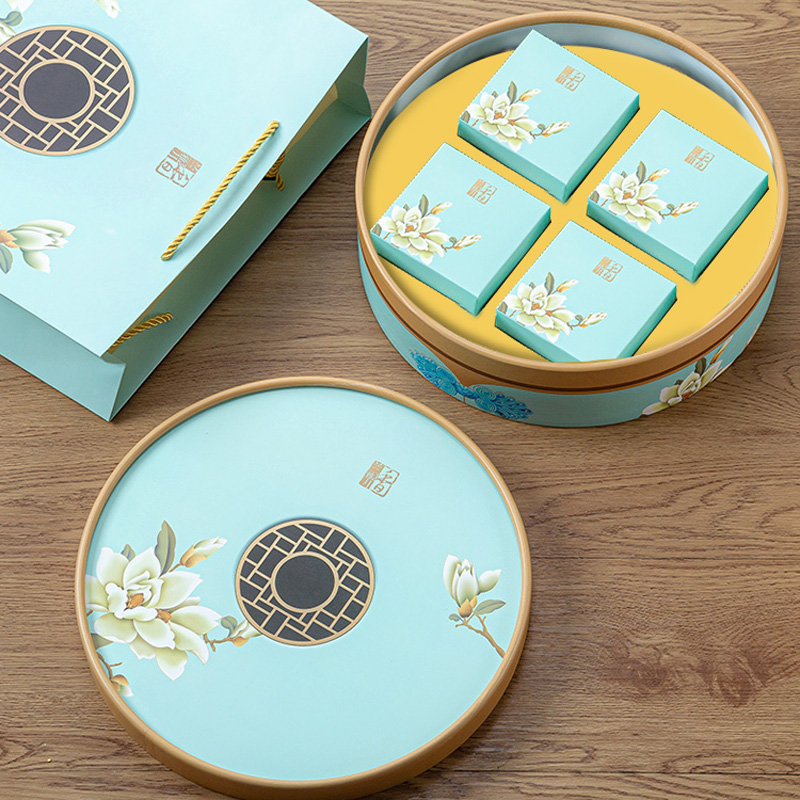 中秋礼盒圆形高档大月饼包装盒