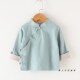中国风儿童斜襟盘扣唐装 国学衬衣改良旗袍 上衣男女童春秋棉麻长袖