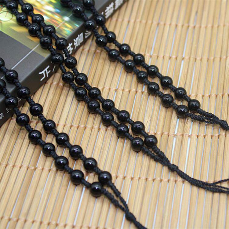 手工编织全珠链 手工打结项链绳 翡翠黑曜石挂件绳金刚结挂坠绳子