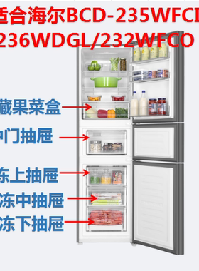 适用海尔冰箱抽屉冷冻盒子中门变温BCD-235WFCI/236WDGL/232WFCO