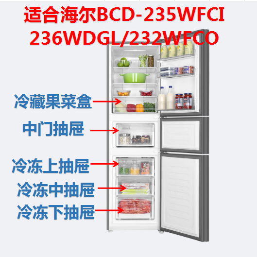 适用海尔冰箱抽屉式中门变温盒子