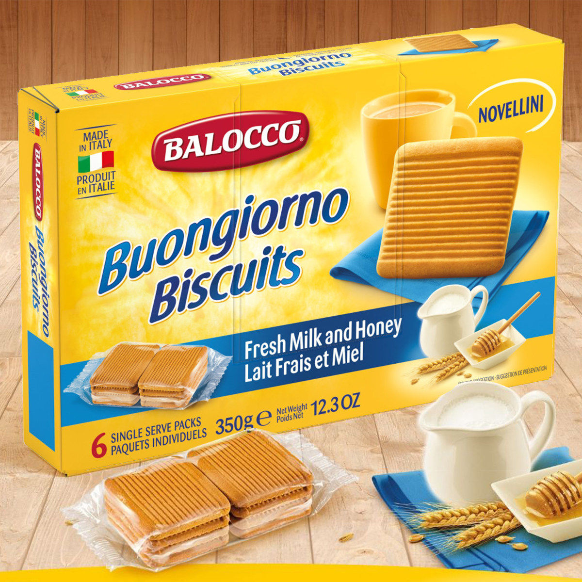 临期清仓意大利进口百乐可奶油蜂蜜饼干350g休闲零食小吃饱腹便携