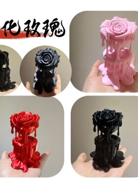 新款3d打印融化玫瑰花高级礼物七夕婚礼限定模型雕塑创意装饰摆件