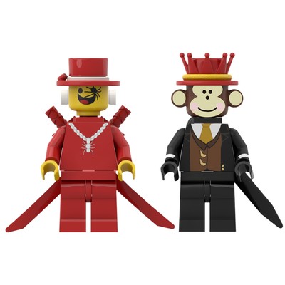 跨境新窃取脑腐周边积木公仔模型