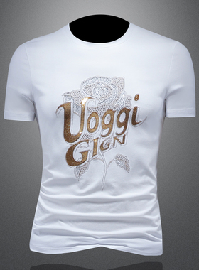 2025夏季欧货 IUIUG轻奢潮流刺绣丝光棉短袖t恤男 D320-88070-P75