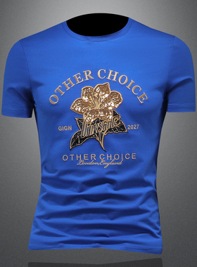 2025夏季欧货 IUIUG轻奢潮流刺绣丝光棉短袖t恤男 D320-88009-P75