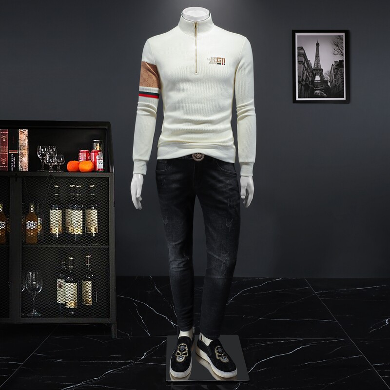 2023秋冬新款IUIUG精品斐勒棉半拉链卫衣打底衫D322-87368-P135,男装卫衣,电商D320-1