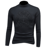 2025秋冬新款IUIUG轻奢潮流高领卫衣打底衫镂空D320-87900-P100，男装T恤，电商D322