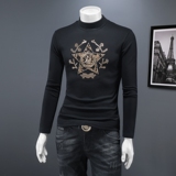 2025秋冬新款轻奢品质半高领双面绒打底衫D320-87856-P100，男装卫衣，电商D320-1
