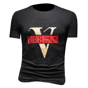 2022欧洲站夏装新款 伦古奇丝光棉潮流t恤短袖男D215-27666图片