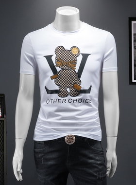 2026夏季IUIUG欧货时尚潮流丝光棉短袖t恤男D320-87629-实价-P55