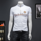 2023夏季新款BUHDILRRY潮流战马丝光棉短袖t恤男D320-87077-P80，男装T恤，电商D320-1