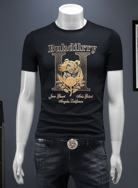 2025夏季欧货 IUIUG轻奢潮流刺绣丝光棉短袖t恤男 D320-87976-P75