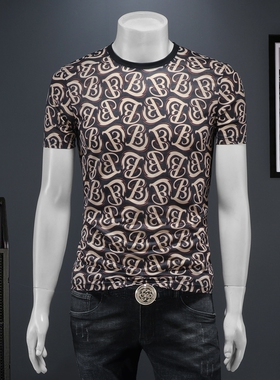 2025夏季欧货 IUIUG轻奢潮流刺绣丝光棉短袖t恤男 D320-88026-P75