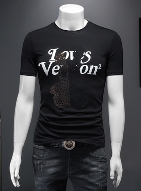 2026夏季新款 IUIUG欧货时尚潮流丝光棉短袖t恤男D320-87194--P55