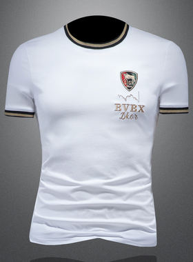 2025夏季欧货 IUIUG轻奢潮流刺绣丝光棉短袖t恤男 D320-88035-P75