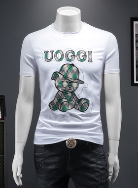 2026夏季IUIUG欧货时尚潮流丝光棉短袖t恤男D320-87627-实价-P55