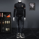2023秋冬新款IUIUG精品斐勒棉半拉链卫衣打底衫D322-87363-P135，男装卫衣，电商D320-1