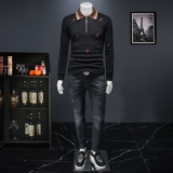 2025秋冬新款IUIUG轻奢潮流休闲卫衣打底衫假模D320-88224-P135，男装T恤，电商D322