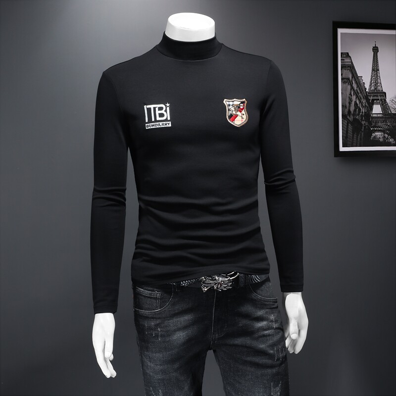 2023秋冬新款轻奢品质半高领双面绒打底衫D320-87017-P95,男装卫衣,电商D320(原D215)