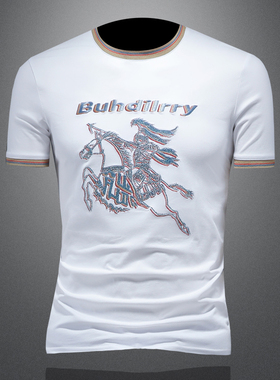 2025夏季欧货 IUIUG轻奢潮流刺绣丝光棉短袖t恤男 D320-88036-P75