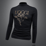 2025秋冬新款IUIUG轻奢潮流高领卫衣打底衫假模D320-87488-P100，男装T恤，电商D322