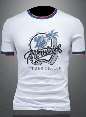 2025夏季欧货 IUIUG轻奢潮流刺绣丝光棉短袖t恤男 D320-88038-P75