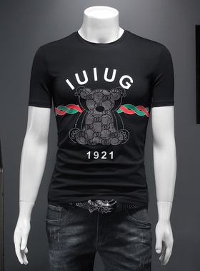 2026夏季新款 IUIUG欧货时尚潮流丝光棉短袖t恤男D320-87045--P55