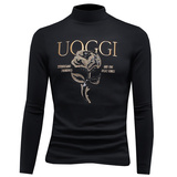 2025秋冬新款IUIUG轻奢潮流高领卫衣打底衫假模D320-87488-P100，男装T恤，电商D322