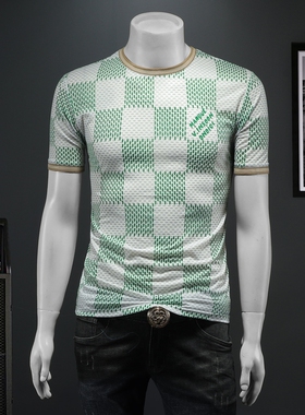 2025夏季欧货 IUIUG轻奢潮流刺绣丝光棉短袖t恤男 D320-88106-P75