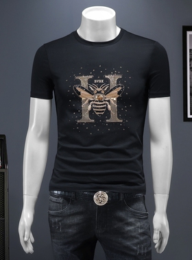 2025夏季欧货 IUIUG轻奢潮流刺绣丝光棉短袖t恤男 D320-87987-P75