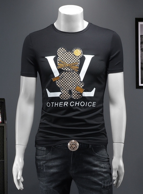 2026夏季IUIUG欧货时尚潮流丝光棉短袖t恤男D320-87629-实价-P55