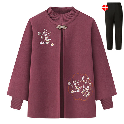 老年人奶奶毛衣老人衣服秋冬外套