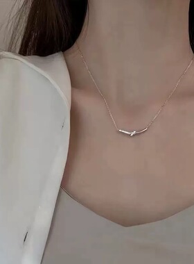 S925纯银镀18K金打结项链女小众设计感绳结ins风简约个性锁骨项链