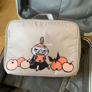 日本杂志附录姆明收纳包娅美化妆洗漱包手提便携旅行分类装 整理袋