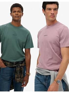 轻奢外单 superdry全棉套头圆领纯棉短袖T恤刺绣男夏季极度干燥