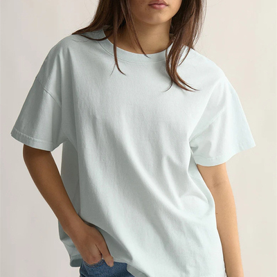 澳单 全棉BF风宽松版水洗做旧短袖T恤纯棉女夏boy friend风