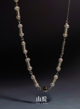 原创山醍SHANTI925银珍珠锁骨链