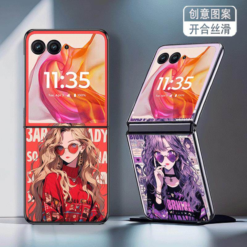 适用三星ZFlip7手机壳galaxyzflip7折叠屏新款高颜值防摔保护套港风画报女郎唯美少女个性时尚创意硬壳网红潮
