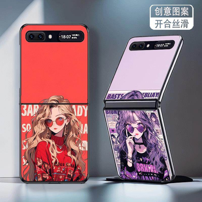 适用三星ZFlip手机壳galaxyzflip折叠屏ZFlip1代2代新款高颜值防摔保护套港风画报女郎唯美少女个性创意网红