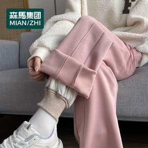 森马集团棉致羽绒裤女外穿冬季2023新款美式高腰阔腿运动直筒棉裤